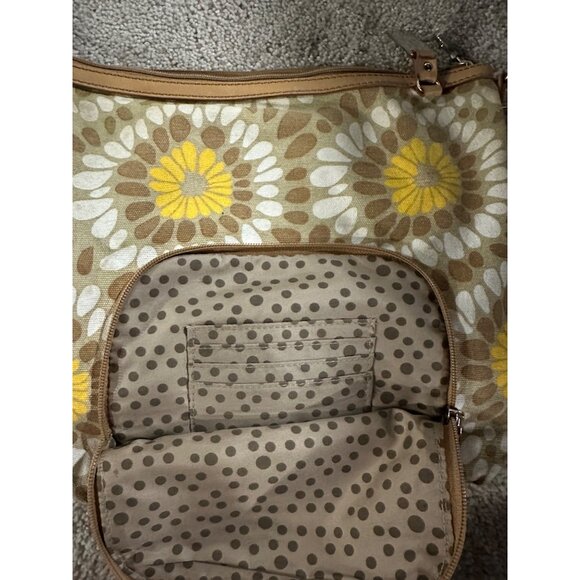 Retro Relic Floral Shoulder Bag With Brown & Yellow Daisies Baxk Zipper - Picture 4 of 8